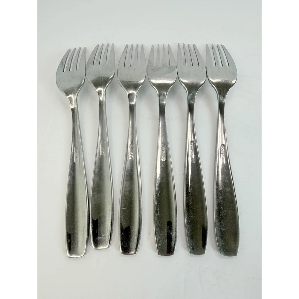 Oneida Satin Bristol Everdale Stainless Dinner Forks Lot Of 6